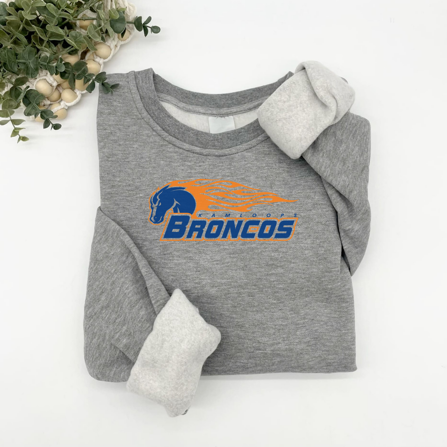Traditional Broncos Logo Plush Hoodie or Crew