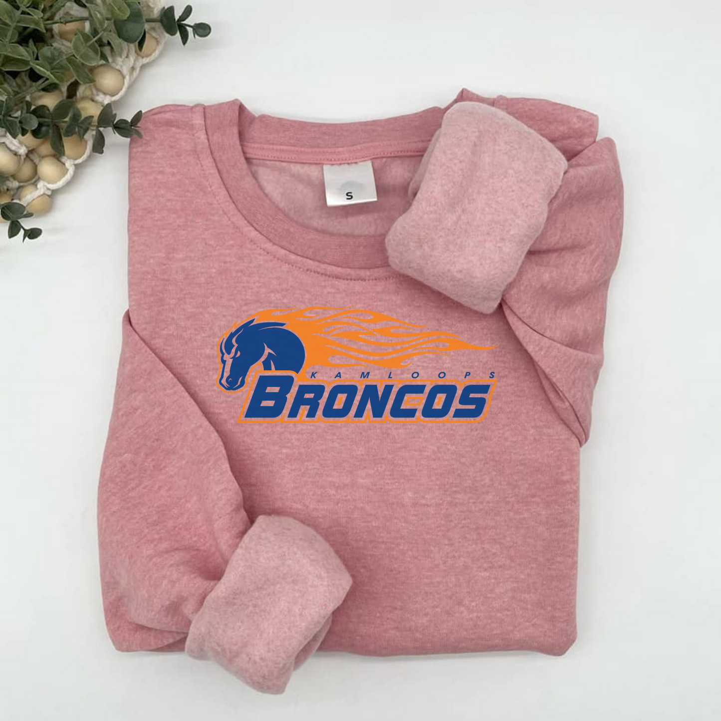 Traditional Broncos Logo Plush Hoodie or Crew