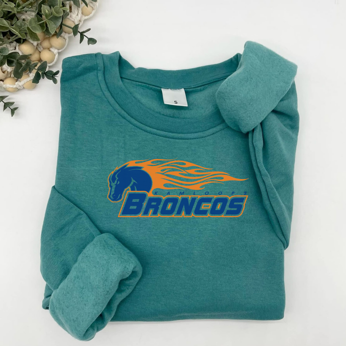 Traditional Broncos Logo Plush Hoodie or Crew
