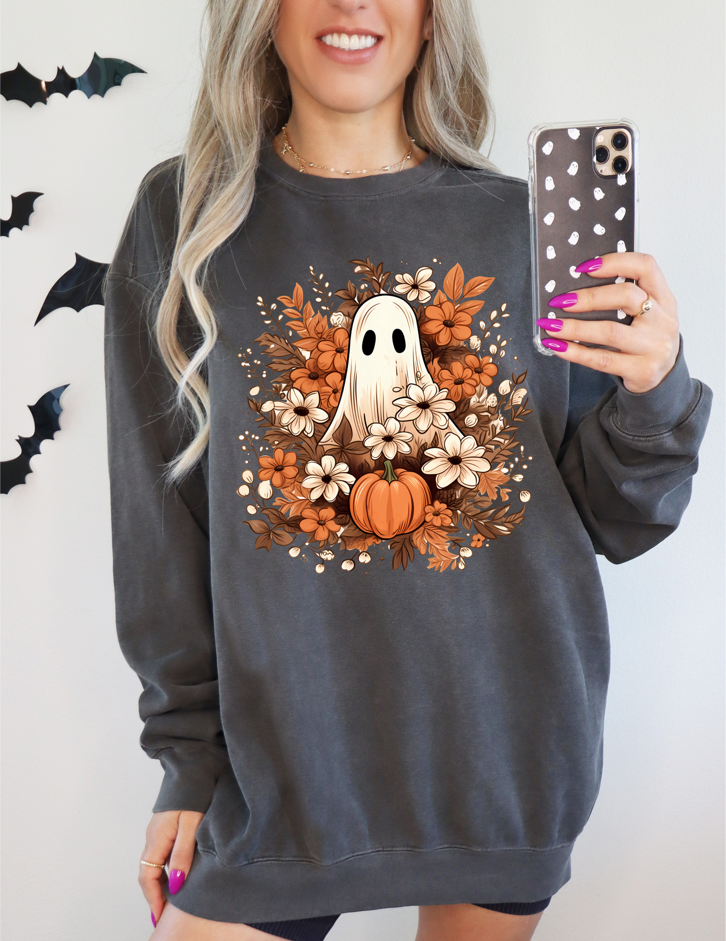 Fall Floral Ghost Sweatshirt