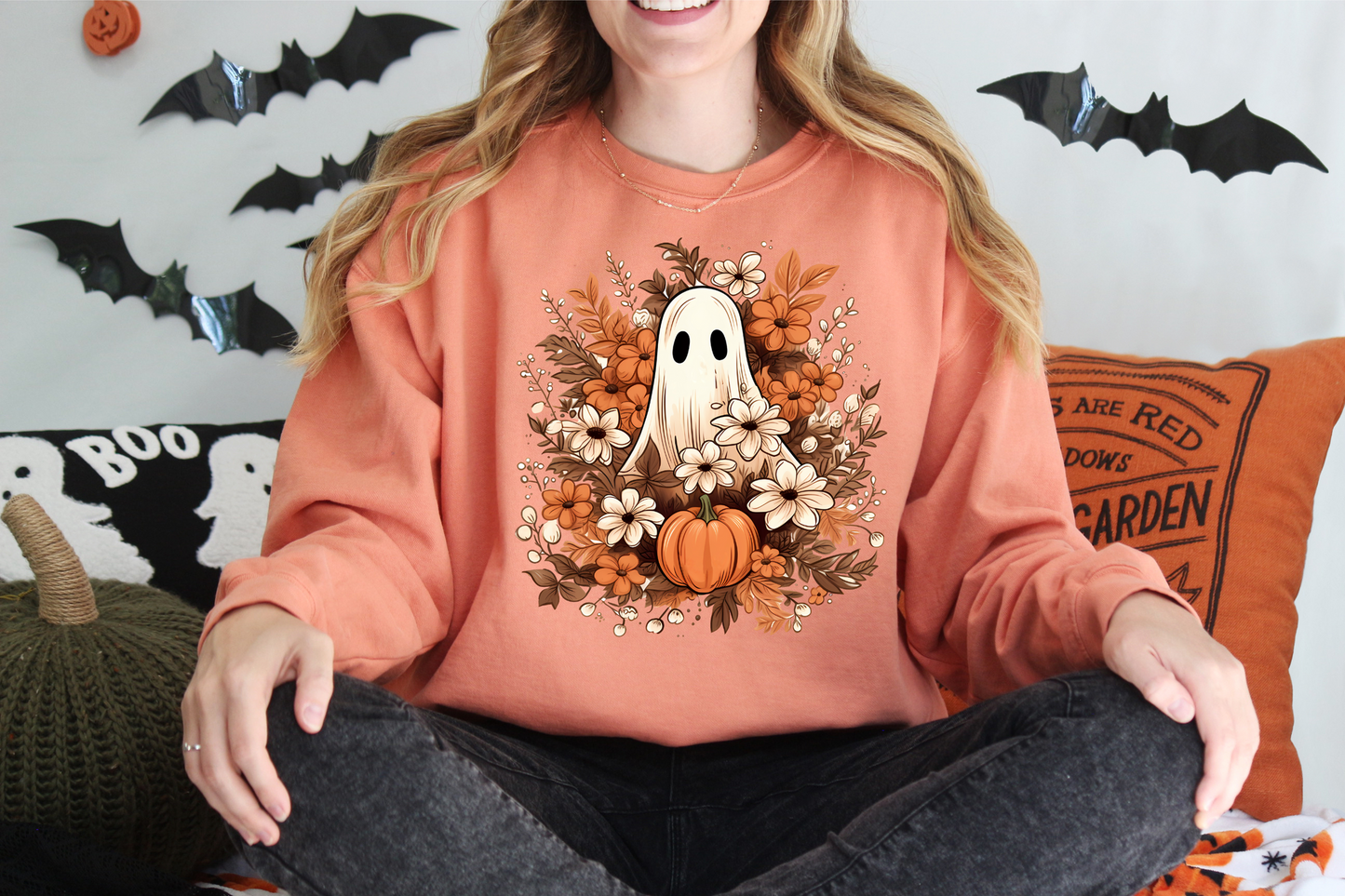 Fall Floral Ghost Sweatshirt