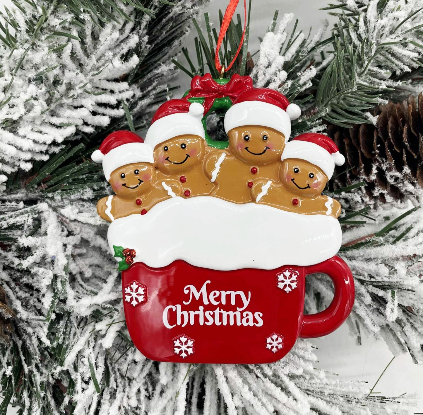 Personalized Gingerbread Cocoa Family Ornament