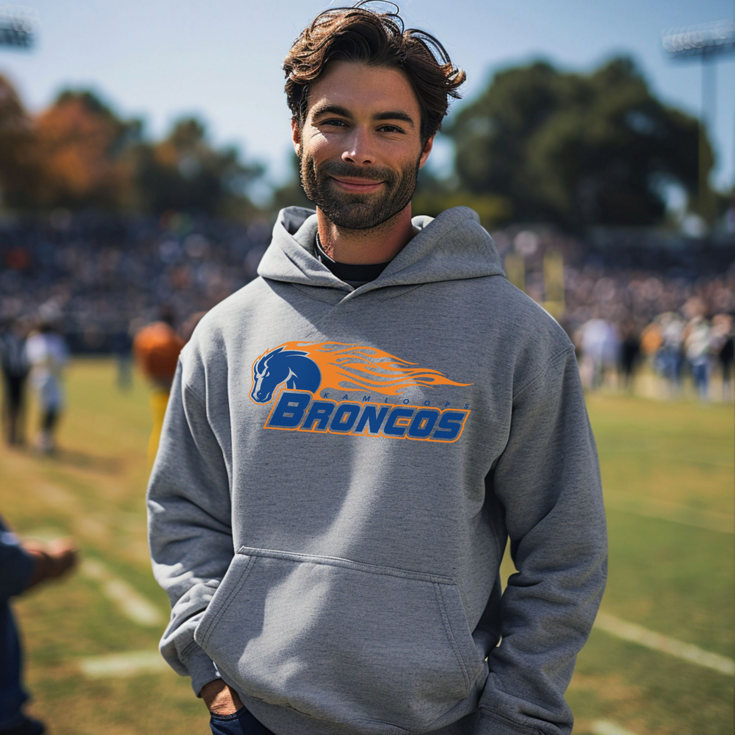 Traditional Broncos Logo Plush Hoodie or Crew