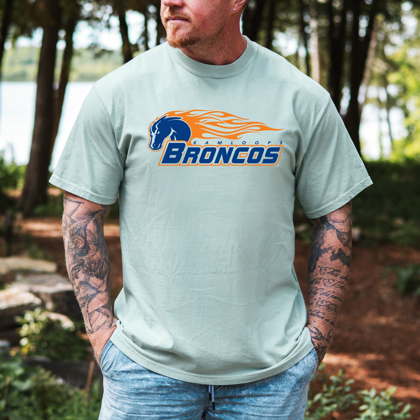 Traditional Broncos Logo Sun Washed Collection π 100% Pigment Dyed Cotton Tees