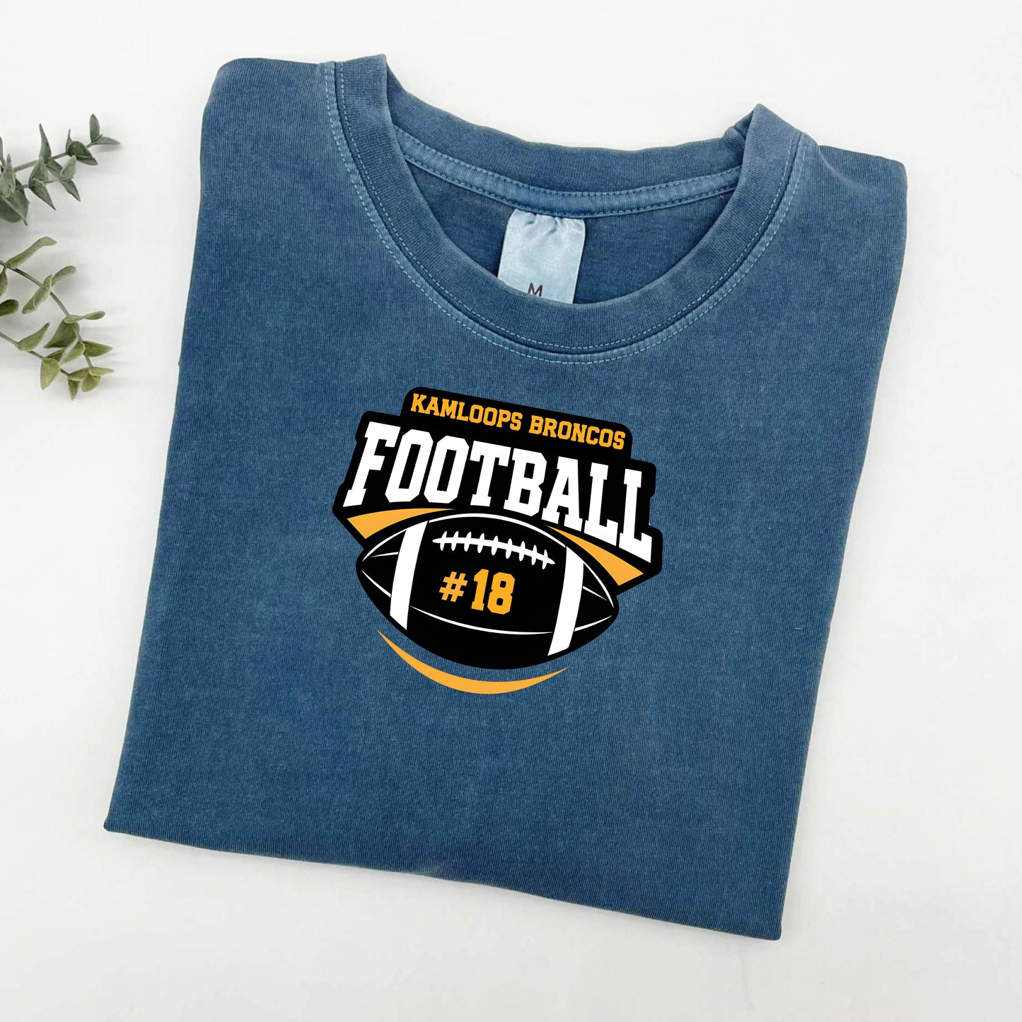Broncos with Number Sun Washed Collection π 100% Pigment Dyed Cotton Tees