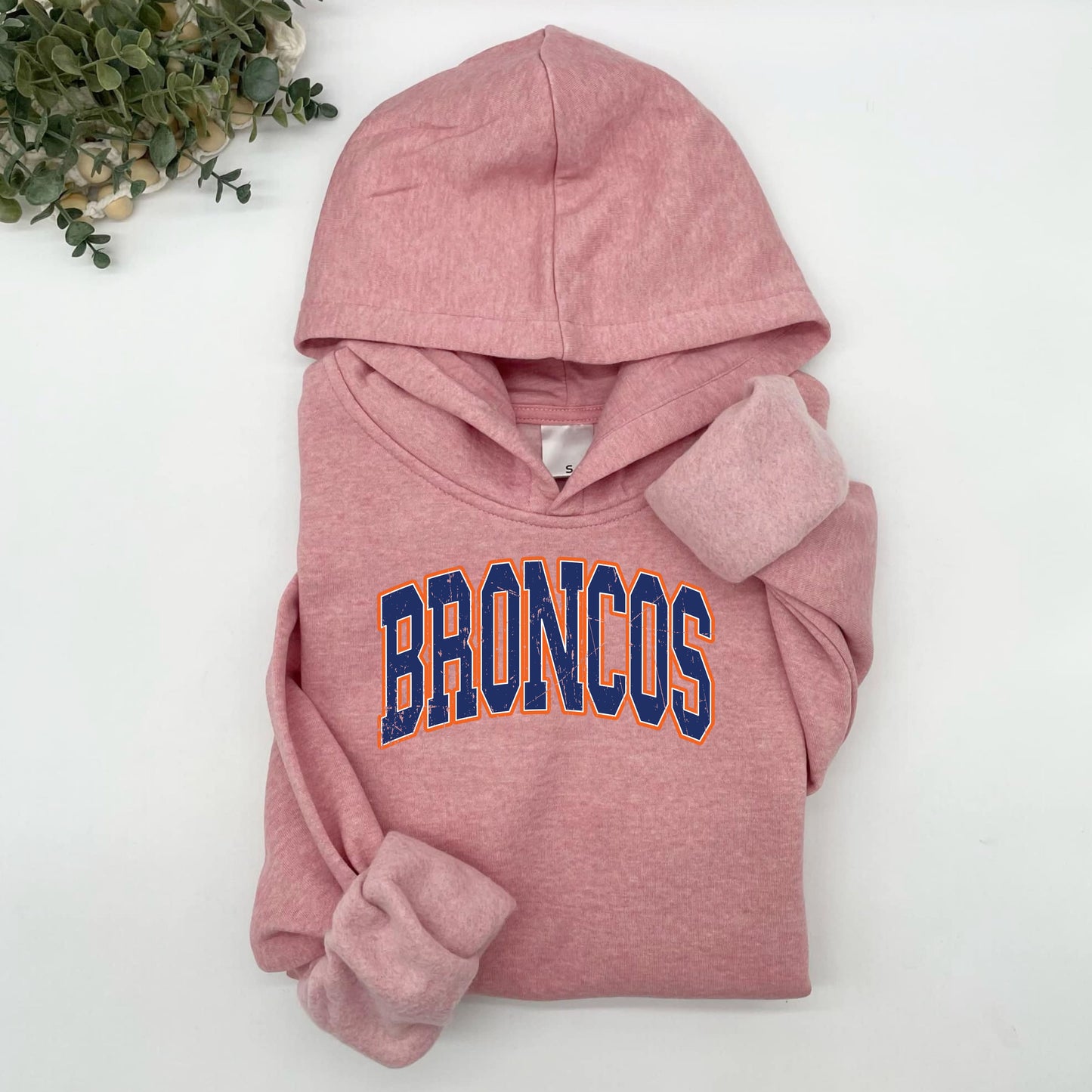 Broncos College Font Plush Hoodie or Crew