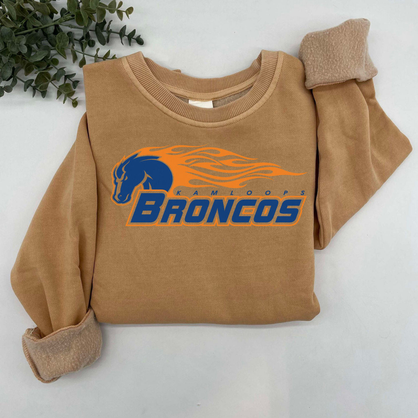 Traditional Broncos Logo Vintage Wash Hoodie or Crew
