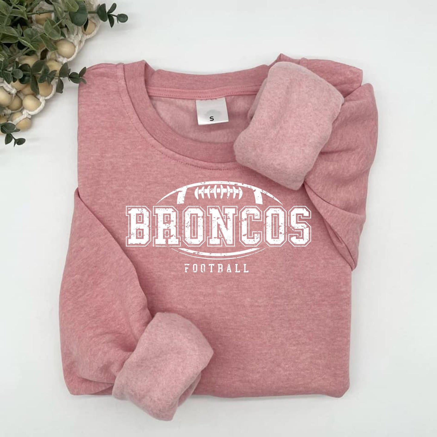 Distressed Broncos Logo Plush Hoodie or Crew