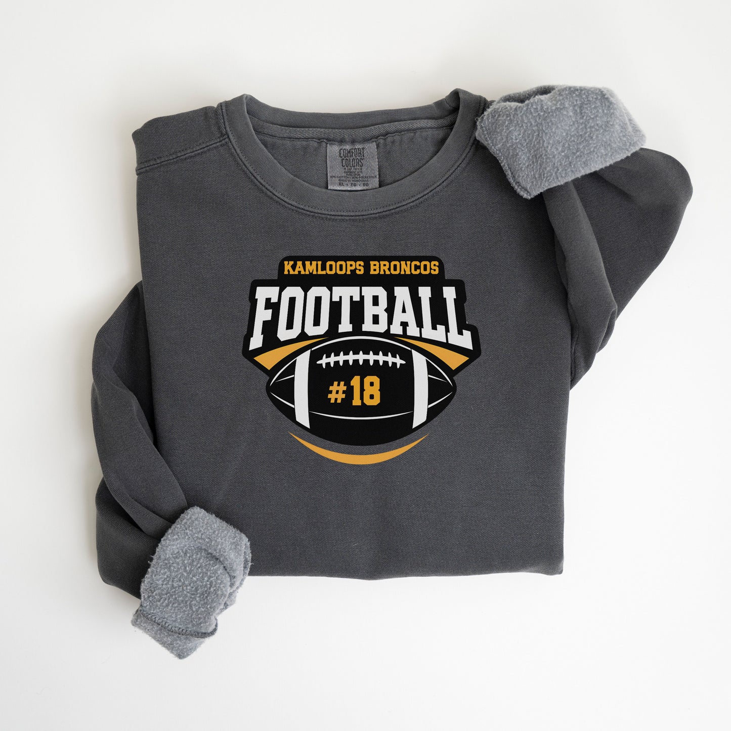 Broncos with Number Vintage Wash Hoodie or Crew