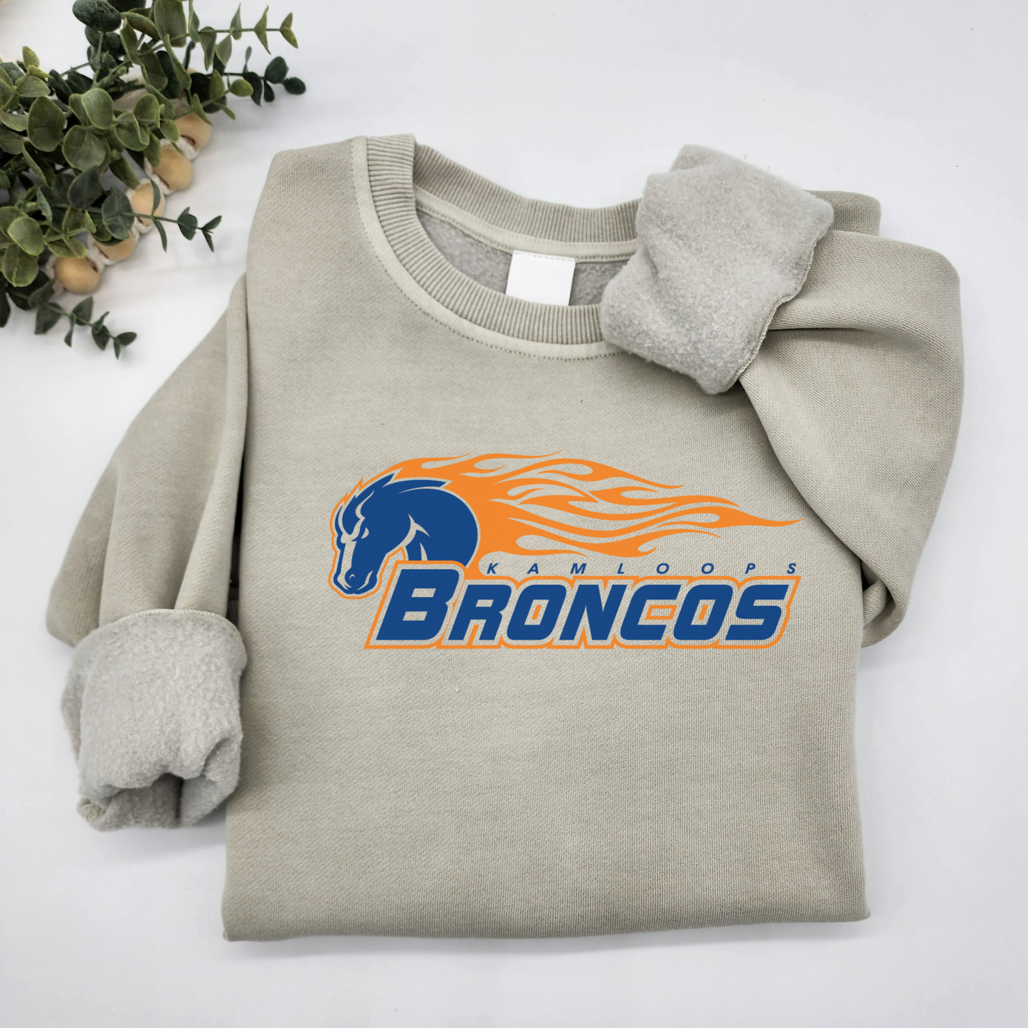 Traditional Broncos Logo Vintage Wash Hoodie or Crew