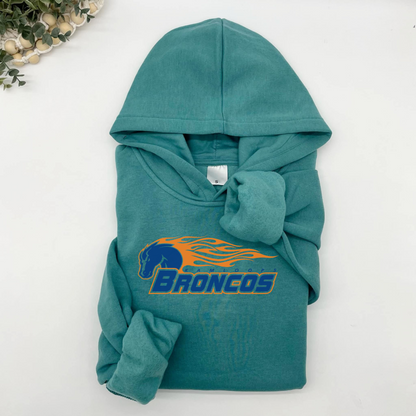Traditional Broncos Logo Plush Hoodie or Crew