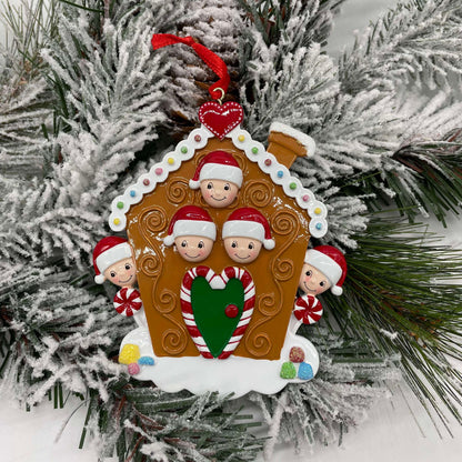 Personalized Gingerbread House Family Ornament