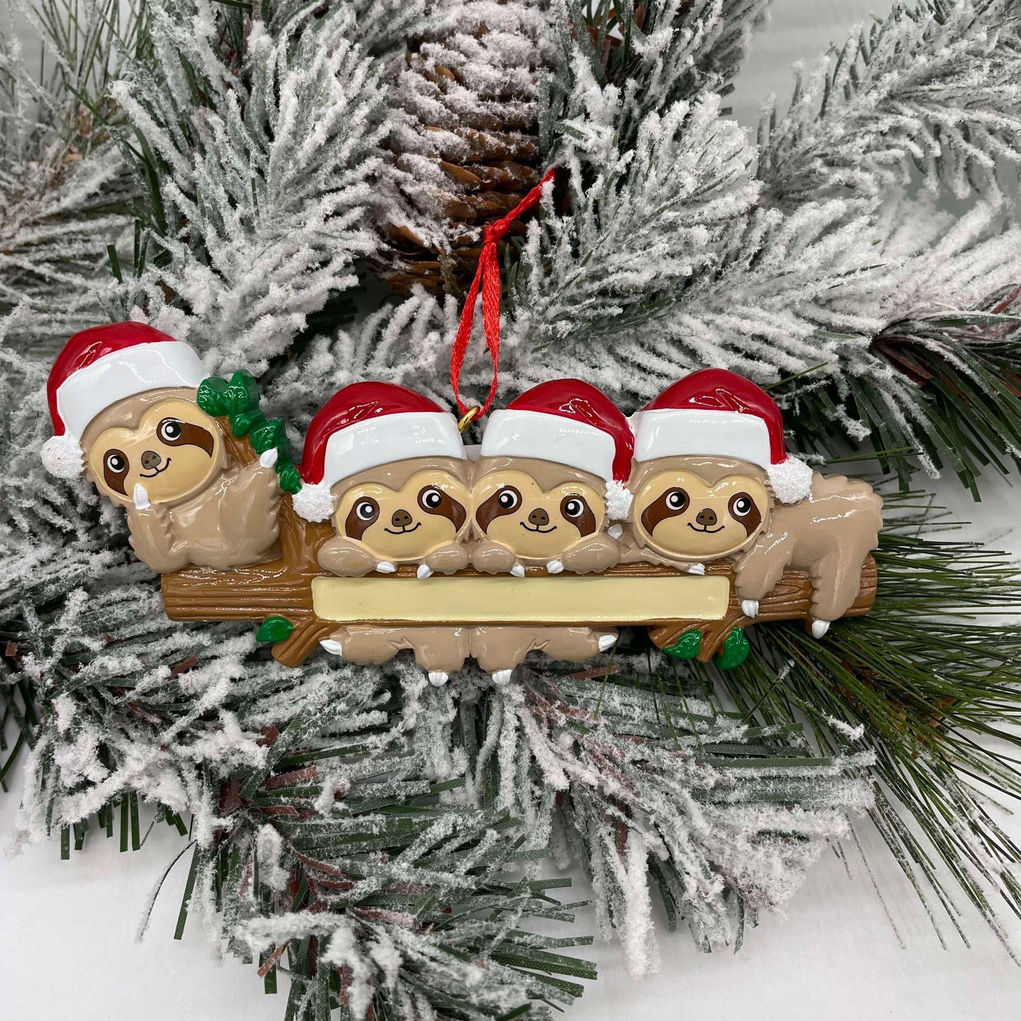Personalized Sloth Family Ornament