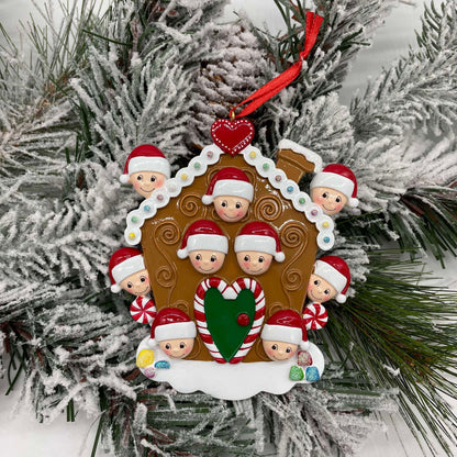 Personalized Gingerbread House Family Ornament