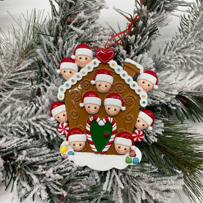 Personalized Gingerbread House Family Ornament