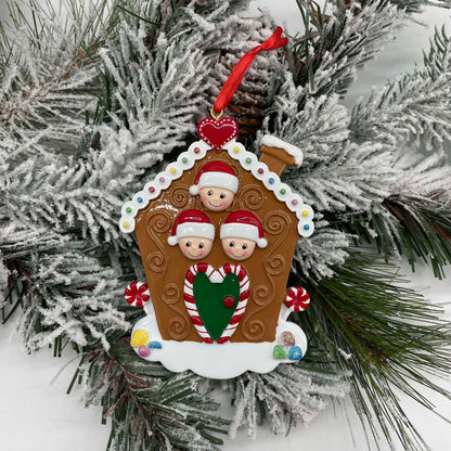 Personalized Gingerbread House Family Ornament