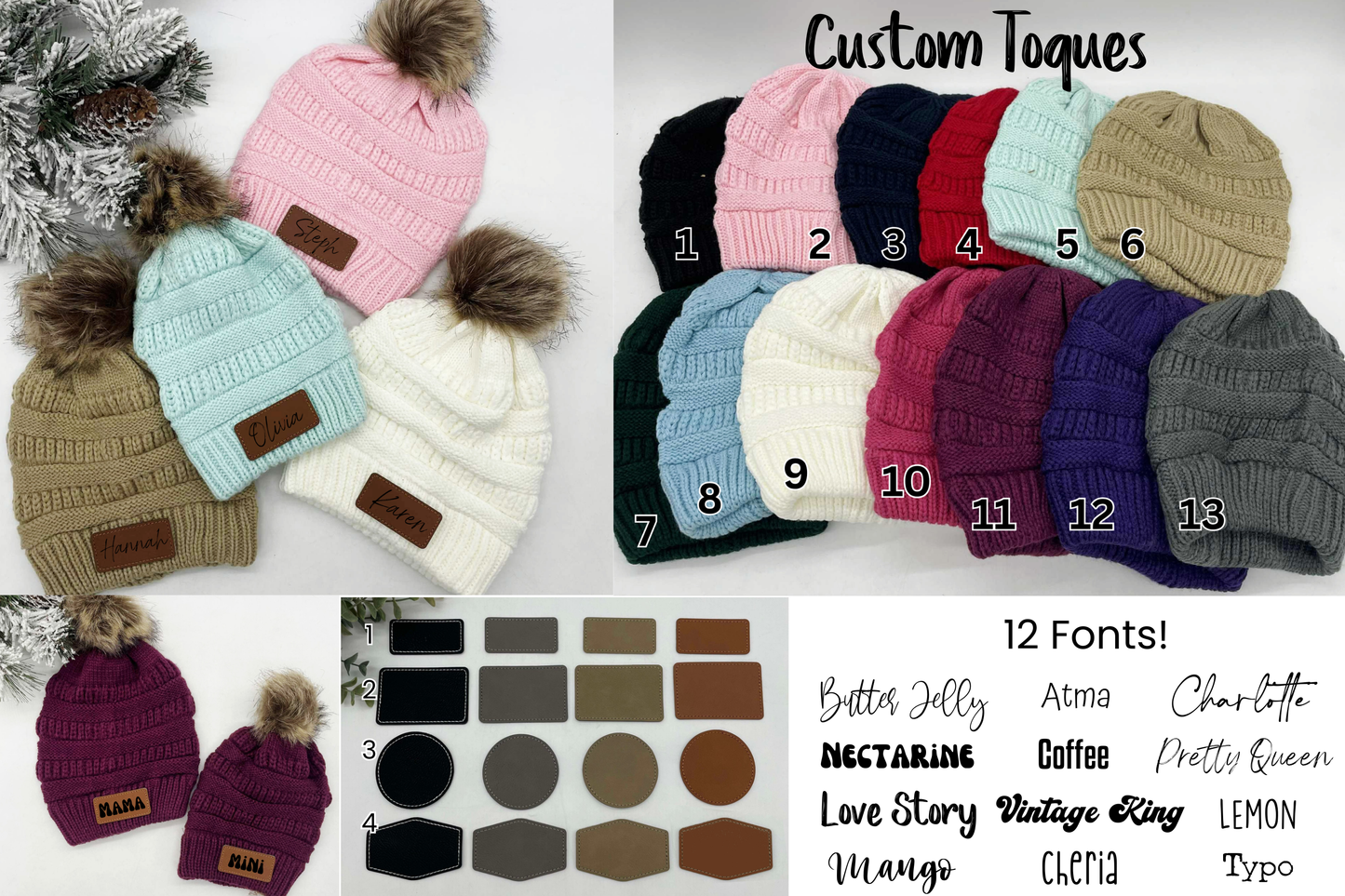 Custom Kids & Adults Toques