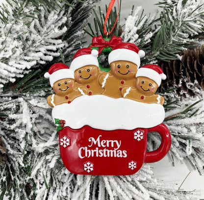 Personalized Gingerbread Cocoa Family Ornament