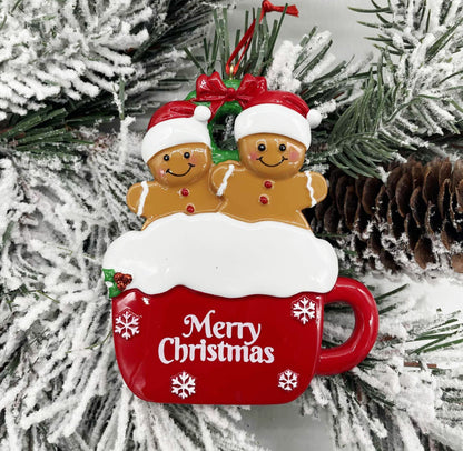 Personalized Gingerbread Cocoa Family Ornament