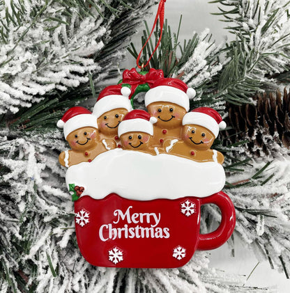 Personalized Gingerbread Cocoa Family Ornament