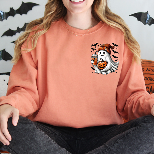 Cute Ghost Pocket Sweatshirt