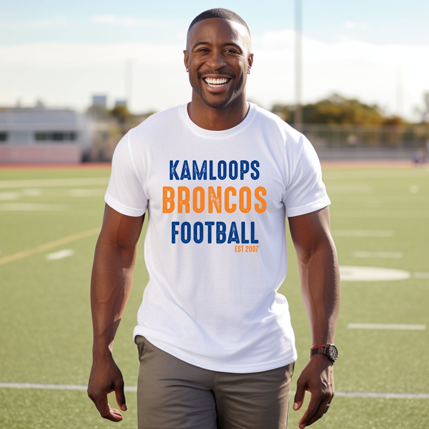 Kamloops Broncos Football est 2007 Tri Blend Adult Tee