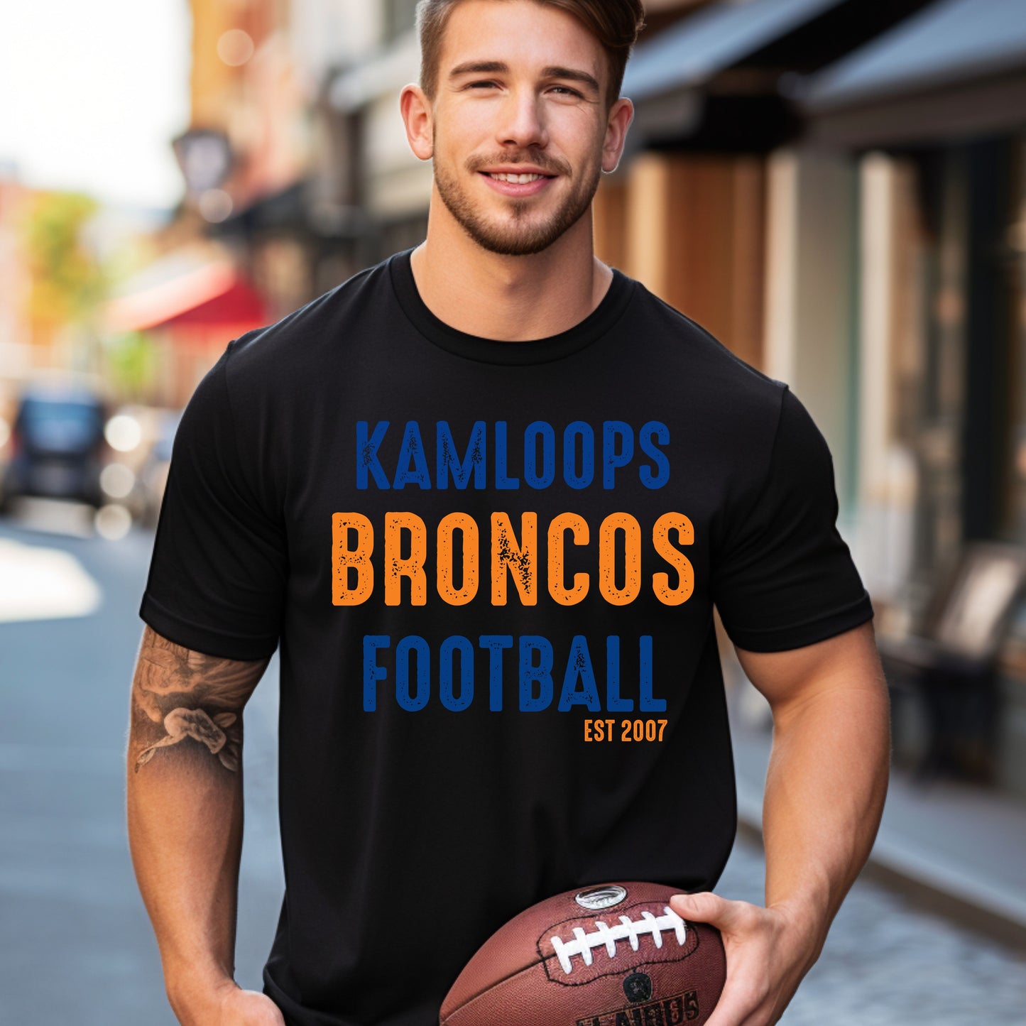 Kamloops Broncos Football est 2007 Tri Blend Adult Tee
