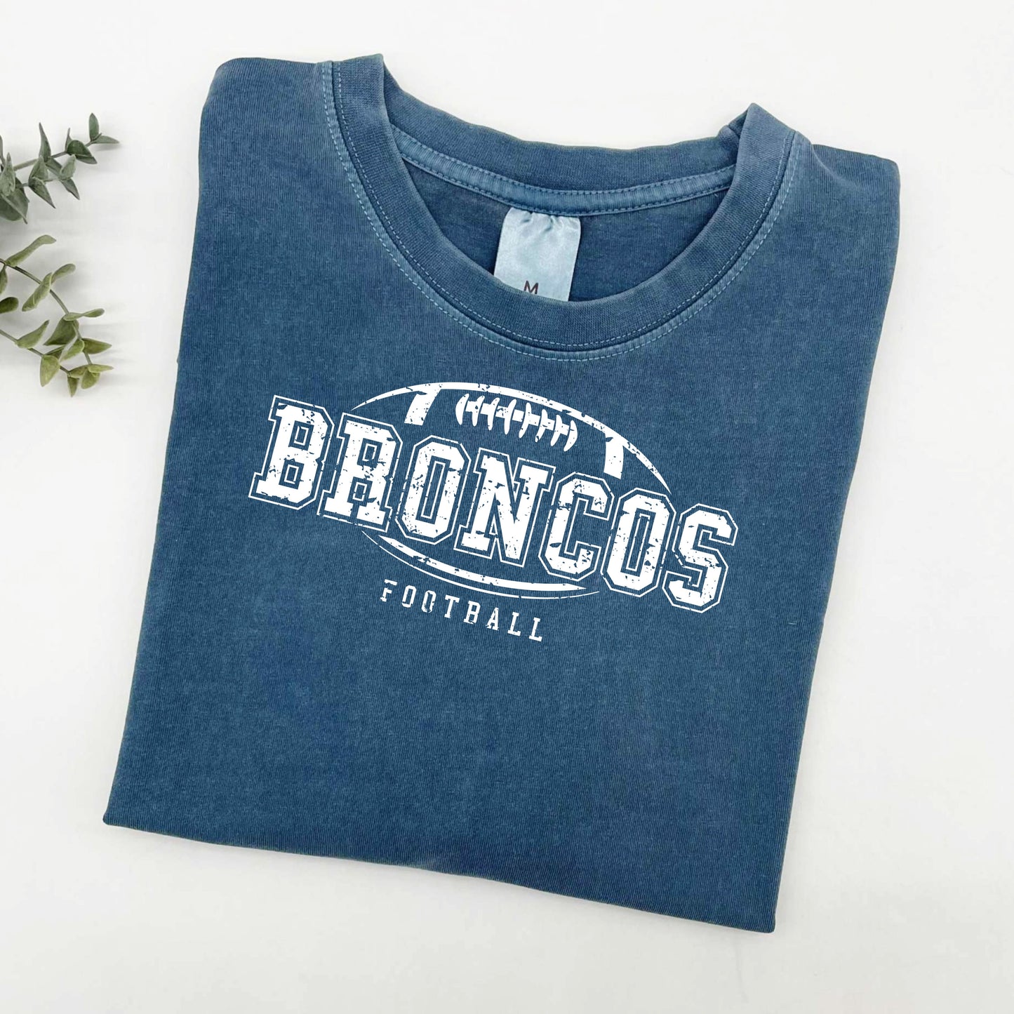 Distressed Broncos Logo Sun Washed Collection 🌞 100% Pigment Dyed Cotton Tees