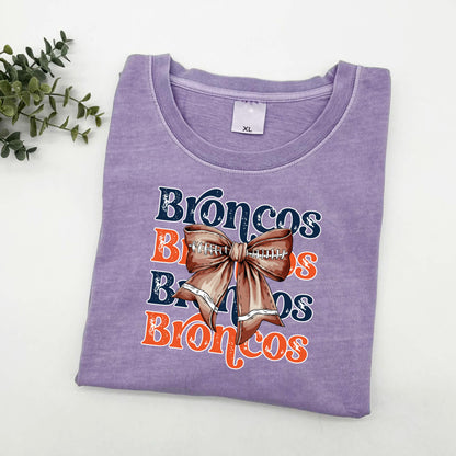 Broncos Bow Sun Washed Collection 🌞 100% Pigment Dyed Cotton Tees