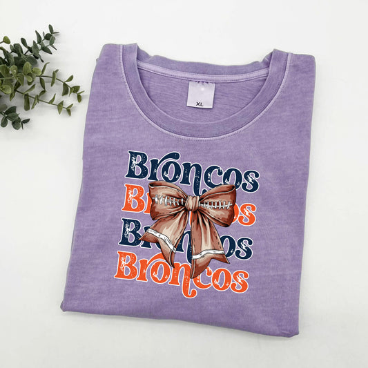 Broncos Bow Sun Washed Collection 🌞 100% Pigment Dyed Cotton Tees