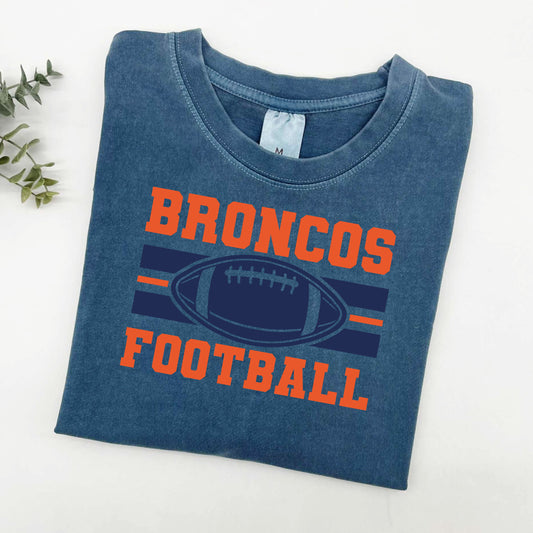 Broncos Football Sun Washed Collection 🌞 100% Pigment Dyed Cotton Tees