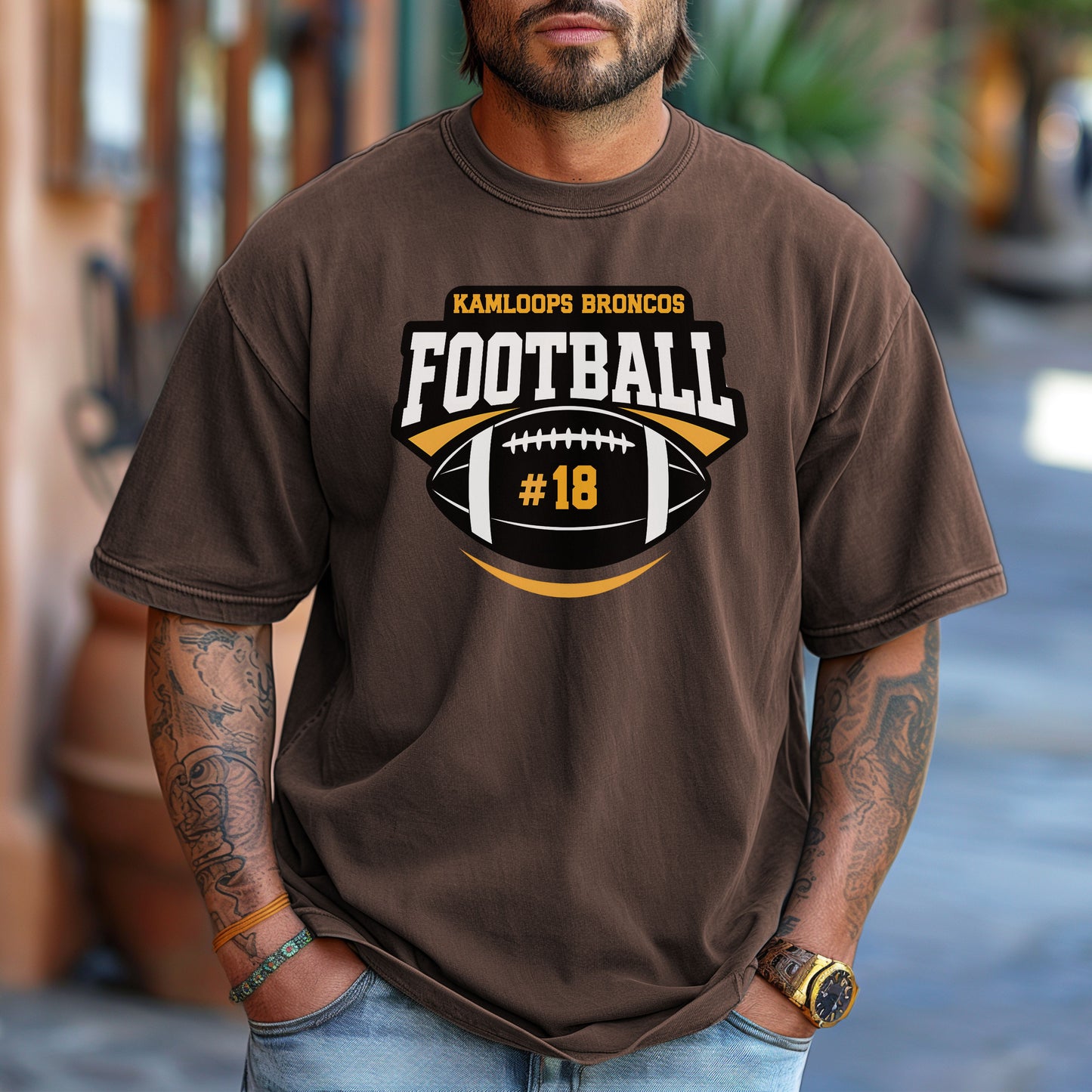 Broncos with Number  Sun Washed Collection 🌞 100% Pigment Dyed Cotton Tees