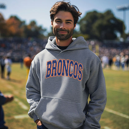 Broncos College Font Plush Hoodie or Crew