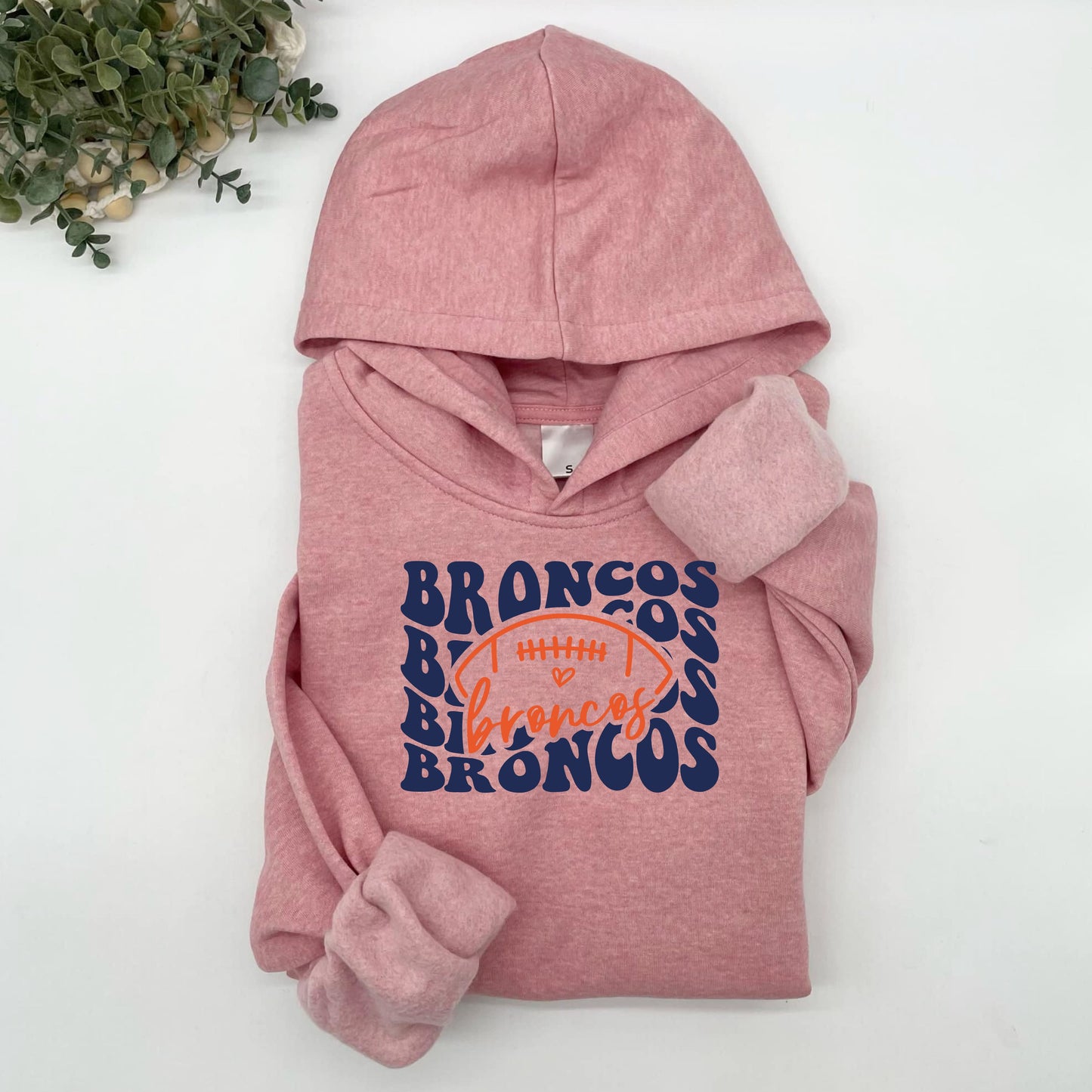 Broncos Groovy Repeat Font Plush Hoodie or Crew