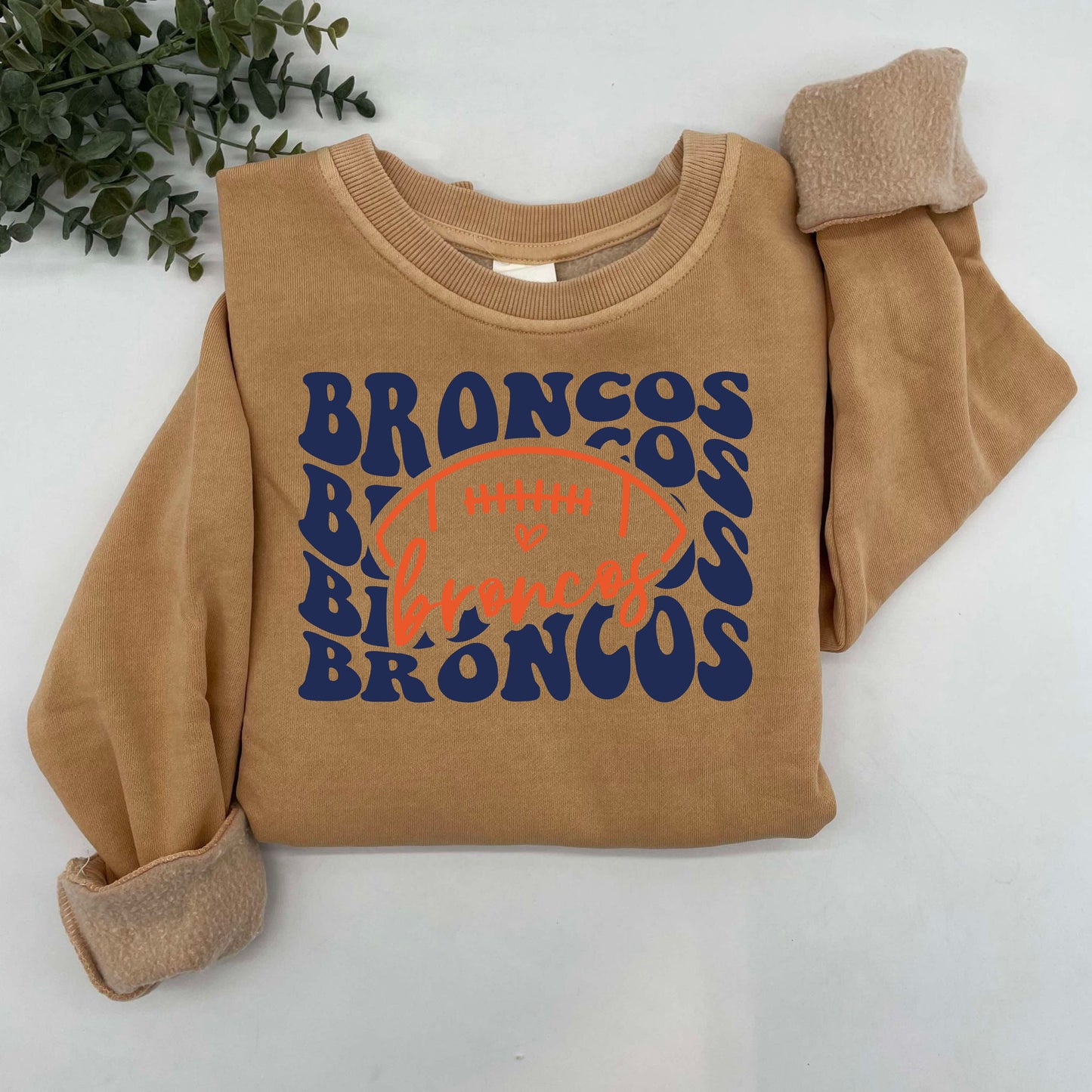 Broncos Groovy Repeat Vintage Wash Hoodie or Crew