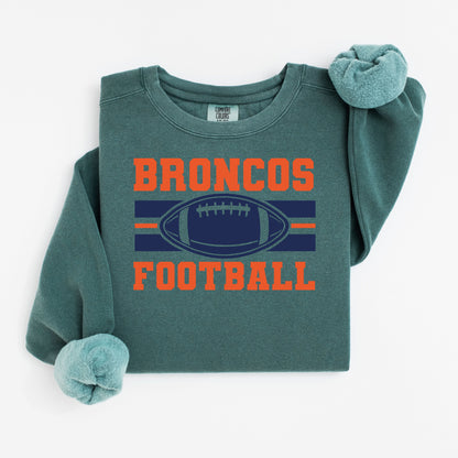 Broncos Football Vintage Wash Hoodie or Crew