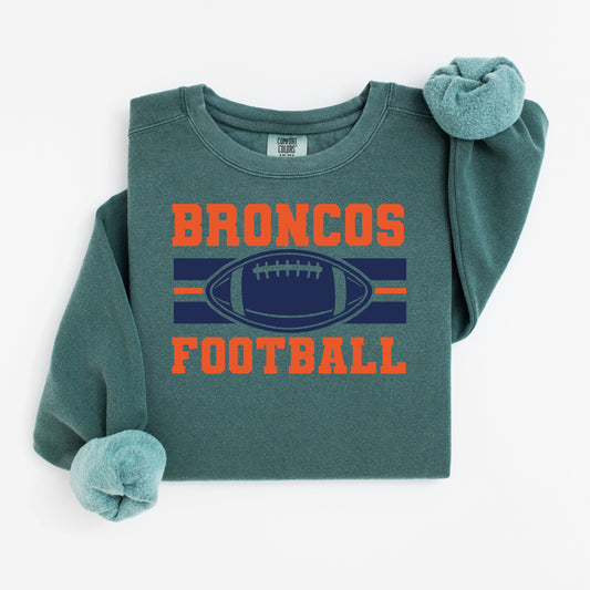 Broncos Football Vintage Wash Hoodie or Crew