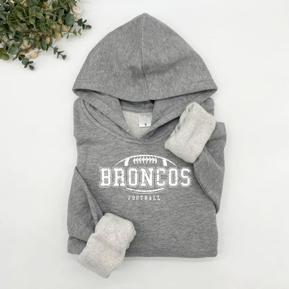 Distressed Broncos Logo Plush Hoodie or Crew