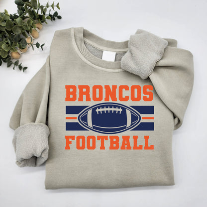 Broncos Football Vintage Wash Hoodie or Crew