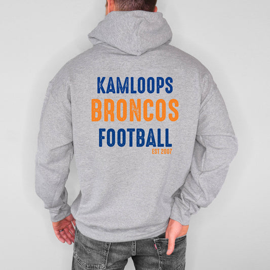 Kamloops Broncos Football est 2007 Font Plush Hoodie or Crew