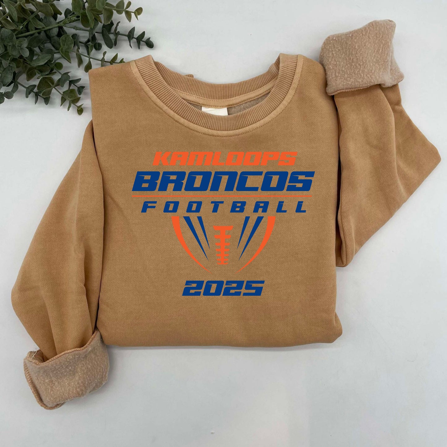 Kamloops Broncos Football 2025 Vintage Wash Hoodie or Crew