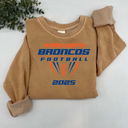 Kamloops Broncos Football 2025 Vintage Wash Hoodie or Crew