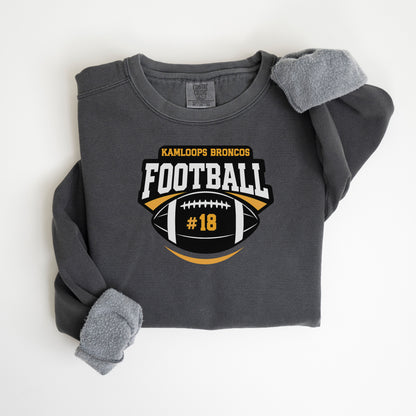 Broncos with Number Vintage Wash Hoodie or Crew