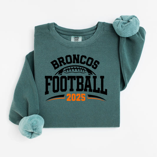Broncos Football 2025 Vintage Wash Hoodie or Crew