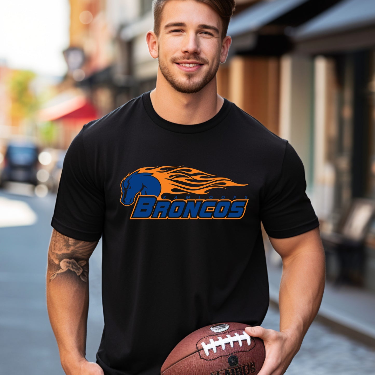 Traditional Broncos Logo Tri Blend Adult Tee
