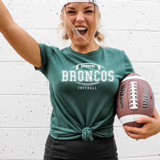Distressed Broncos Logo Tri Blend Adult Tee