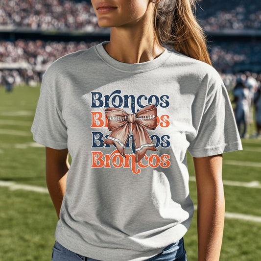 Broncos Bow Tri Blend Adult Tee