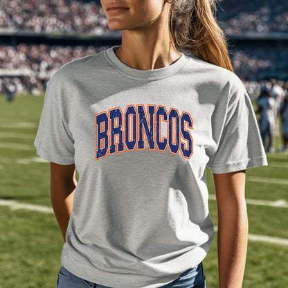 Broncos College Font Tri Blend Adult Tee