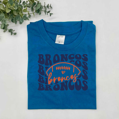 Broncos Groovy Repeat Tri Blend Adult Tee
