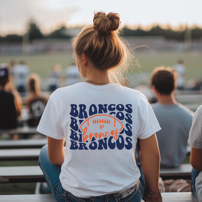 Broncos Groovy Repeat Tri Blend Adult Tee